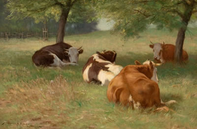 William Howe : Cows in a Grassy Field