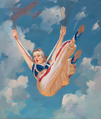 Merlin Enabnit : Merlin Girl, WW II Shaw-Barton calendar pin-up