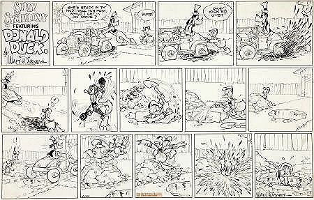 Alfred Taliaferro : Al Taliaferro Silly Symphonies Starring Donald Duck Sunday Comic Strip Original Art dated 1-24-37