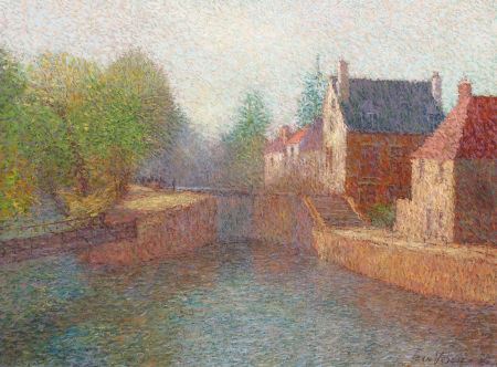 Jean Vollet : Pointillist Village Scene