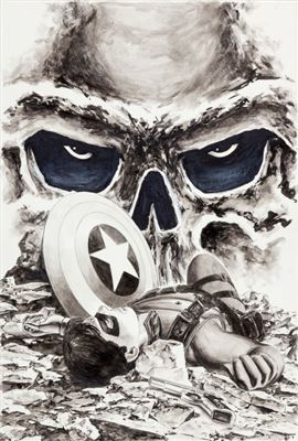 Steve Epting : Captain America #31 Red Skull Cover Original Art