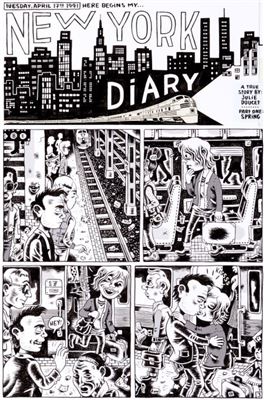 Julie Doucet : Julie Doucet Dirty Plotte #10 'My New York Diary Part One' Title Page 3 Original Art (Drawn and Quarterly, 1996).