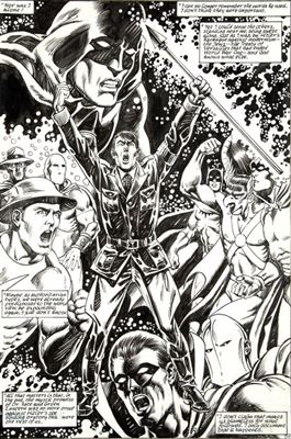 Rafael Kayanan : Rafael Kayanan and Alfredo Alcala America vs. the Justice Society #1 Adolf Hitler Splash Page 10 Original Art