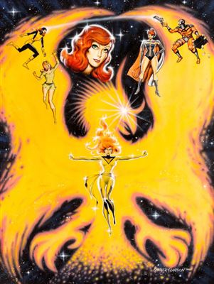 Steve Fastner : Steve Fastner and Rich Larson X-Men Portfolio Set Two 'Jean Grey 1956-1980' Illustration Original Art