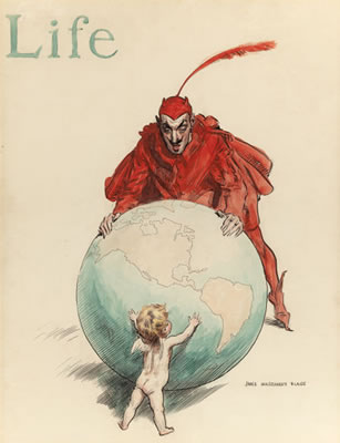 James Montgomery Flagg : The World: Good versus Evil, LIFE magazine cover