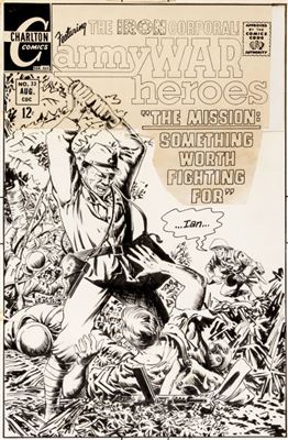 Sam Glanzman : Army War Heroes #33 Cover Original Art (Charlton, 1969).