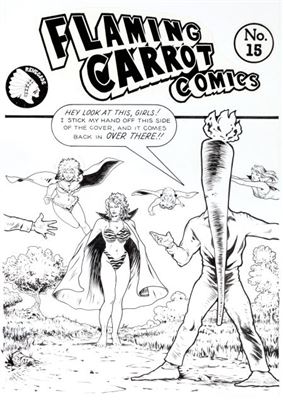 Bob Burden : Bob Burden Flaming Carrot Comics #15 Cover Original Art