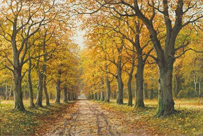 Laurits Sorensen-Enslew : Herbstliche Allee