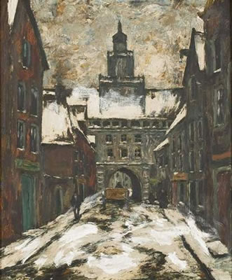 Wilhelm Schmetz : Winterliche Stadtansicht