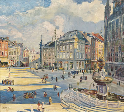 Franz Herff : Belebter Marktplatz