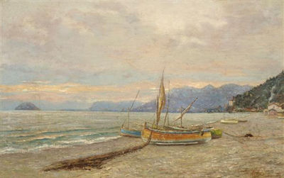 Vincenzo Loria : Moored Boats