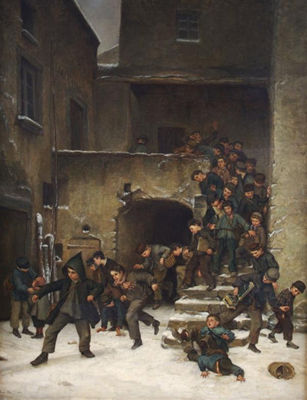 Pierre Edouard Frere : Boys Going out of School