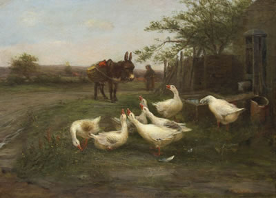 William Henderson : Geese and Donkey, 1896