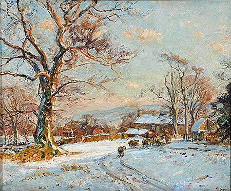 Herbert F Royle : Winter Sunlight, High Austby, near Ilkley