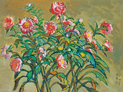 Xiwen Min : Rosy Chrysanthemum in Autumn