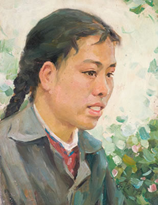 Guoshu Liu : A Young Women with Braided Hair/ The Portrait of a Young Man (Two Pieces)