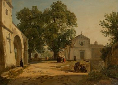 Achille Vianelli : Vue de Saint Onofrio a Rome