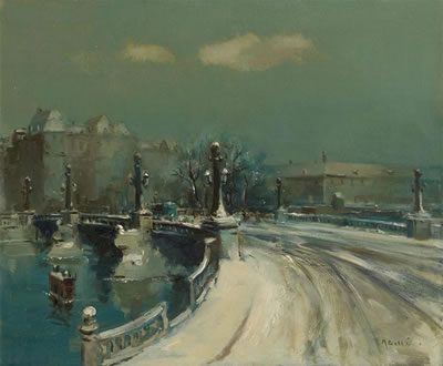 Martin Bolle : Pont sous la neige