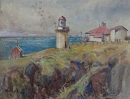 Mabel M Hill : The Lighthouse, Tairoa Heads, Otago