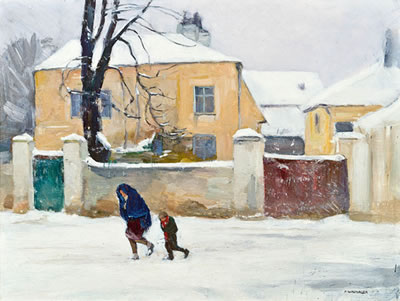 Franz Windhager : Dorf im Winter