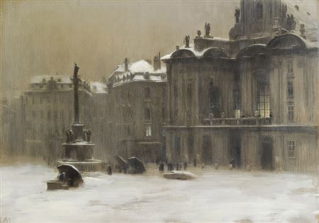 Ludwig Rosch : Vienna, Am Hof in winter