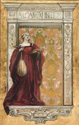 Edwin Austin Abbey : Woman holding lute