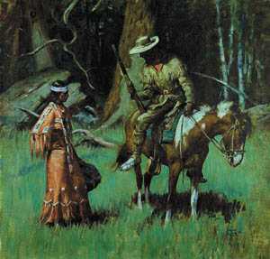 Matt Clark : Woodsman and Indian Maiden