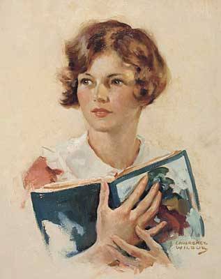 Lawrence Lazear Wilbur : Young Woman Holding Book