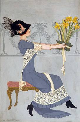 Jessie Gillespie : Young Woman with Daffodils