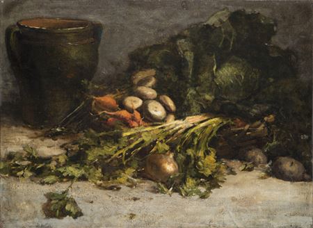 Lorenzo Gignous : 'Natura morta con ortaggi' 1884