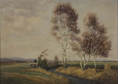 Ernst Haymann : Shepherd in an Impressionistic Landscape