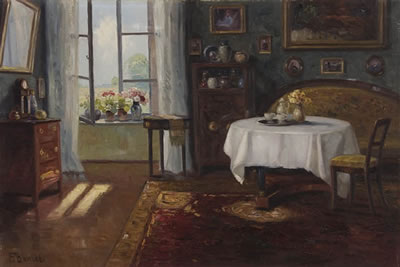 Franz Demel : Interior Scene of Dining Room