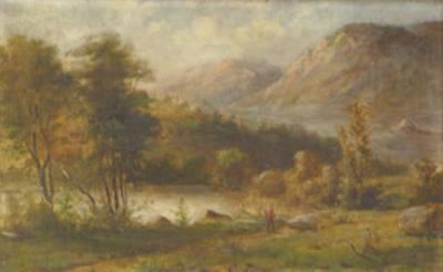 Jacob Cox : Fisherman on Path to Mountain Lake