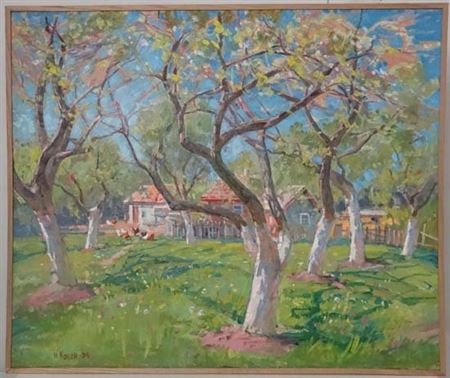 Mikhail Aleksandrovich Kokine : Apple trees blooming