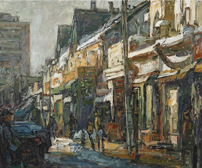 Donald Besco : KENSINGTON STREET SCENE, WINTER