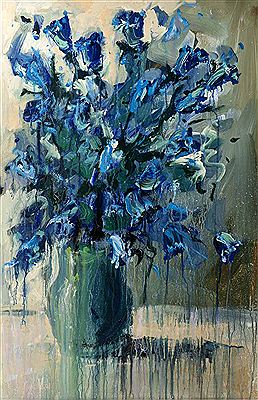 Angelina Raspel : FLOWER STUDY IN BLUE