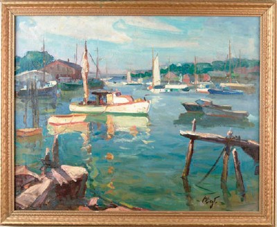 Maria Liszt : Harbor with Lobster Boat