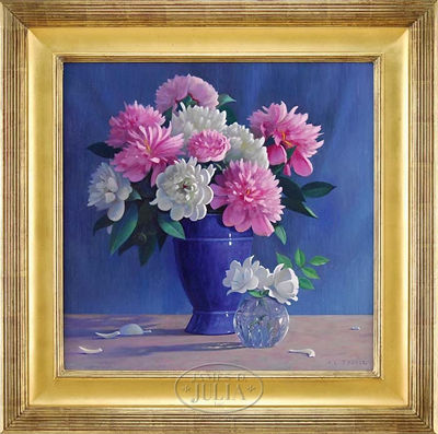 Peter Tysver : PEONIES AND WHITE ROSES