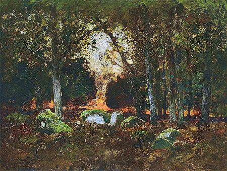 Laszlo Paal : Forest with rocks