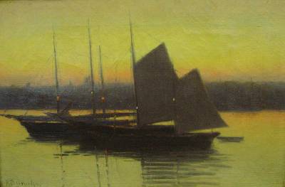 Richard Buckner Gruelle : Sailboats at Sunset