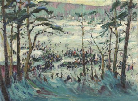 Paul Paeschke : Eisvergnügen auf dem Grunewaldsee