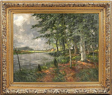 Max Hoenow : Waldlandschaft mit Flußlauf