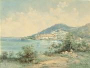 August Friedrich Reinhardt : Blick auf Kloster Tegernsee.