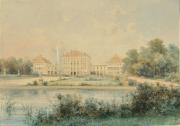 August Friedrich Reinhardt : Blick auf Schloss Nymphenburg.