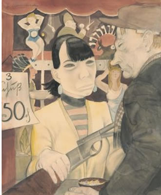 Jeanne Mammen : An der Schießbude.