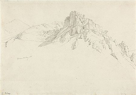 Theodor Leopold Weller : Blick auf Cervara.