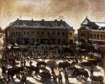 Janos Husovszky : Market of Nagybánya