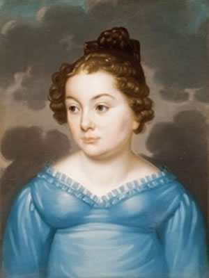 Johann Daniel Donat : Young Girl in Blue Empire Dress