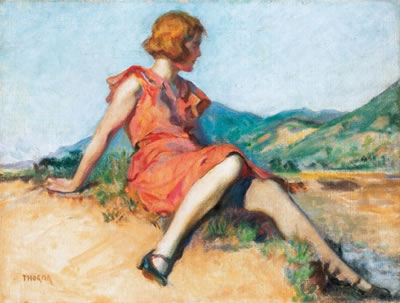 Janos Thorma : Model in Nagybánya Landscape