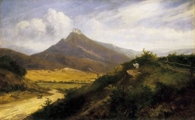 Karoly Telepy : Painter in a Landscape (Castle of Murán)